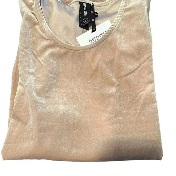 Agnes & Dora Velvet Tee Short Sleeve Color is Deep Pearl Cream Tan Small NWT - Picture 3 of 3